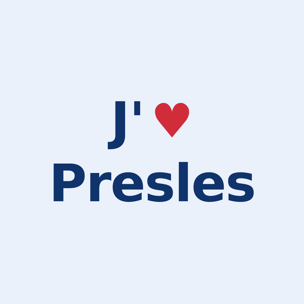 Sticker personnalisé Presles — design J'aime Presles