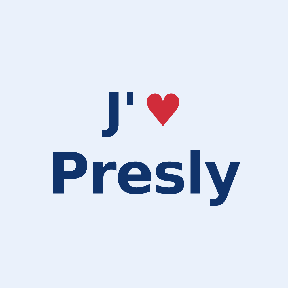 Sticker personnalisé Presly — design J'aime Presly