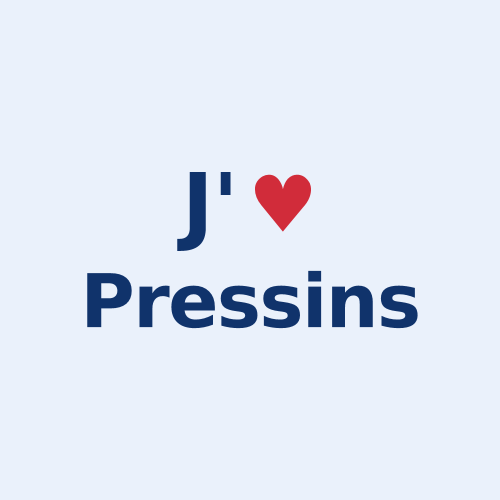 Sticker personnalisé Pressins — design J'aime Pressins