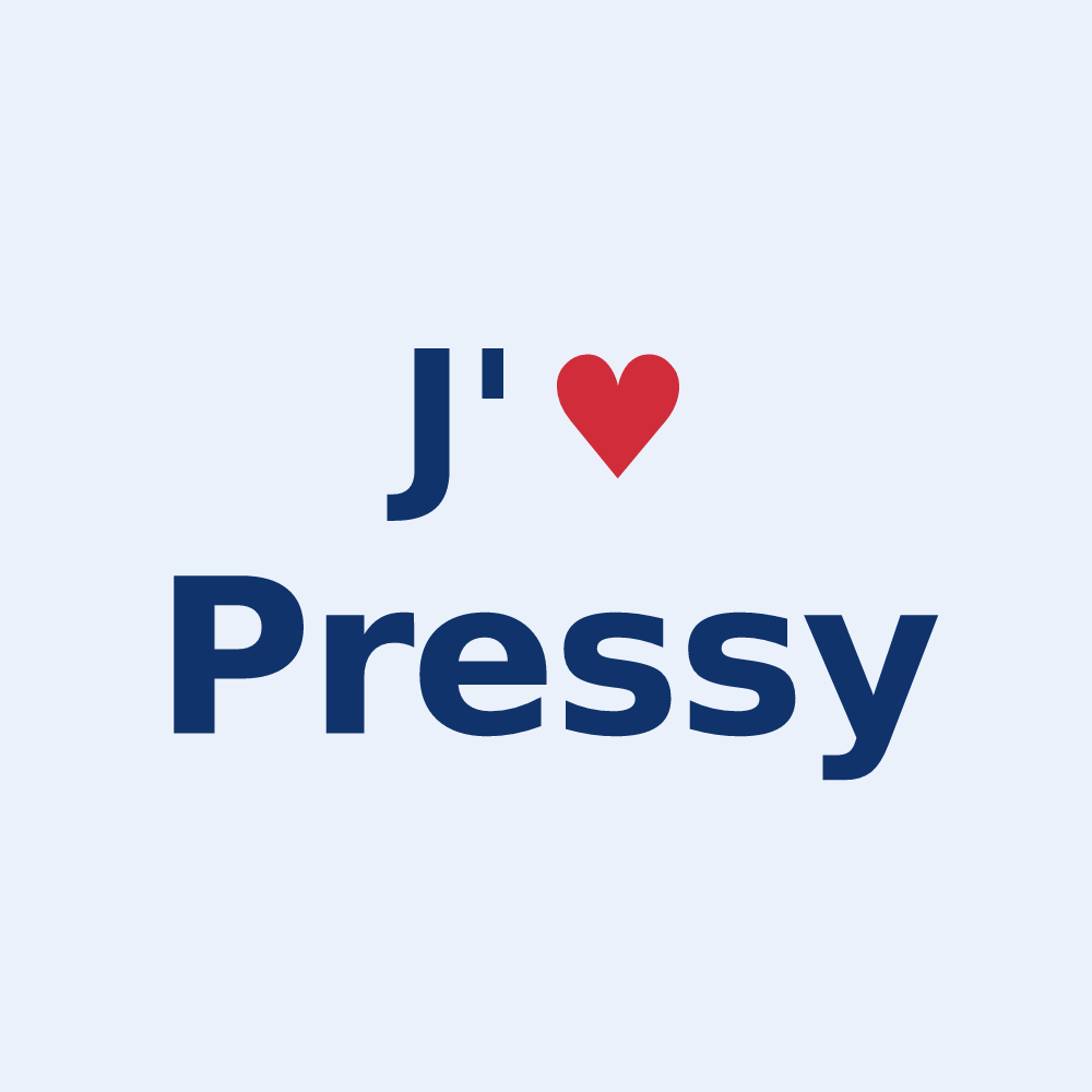 Sticker personnalisé Pressy — design J'aime Pressy