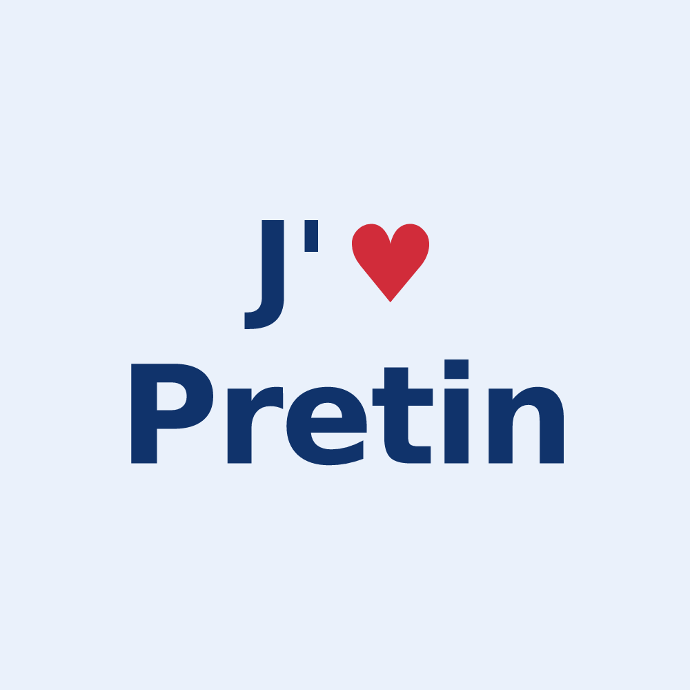 Sticker personnalisé Pretin — design J'aime Pretin