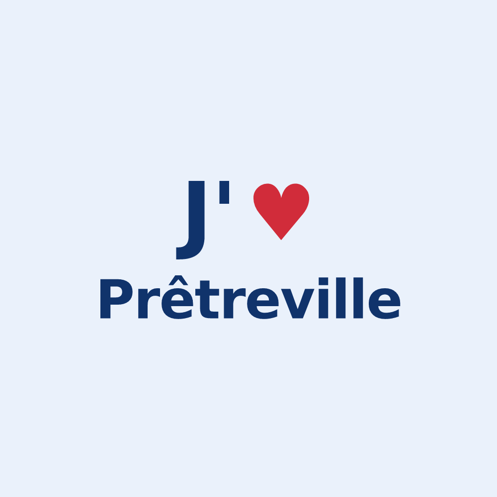 Sticker personnalisé Prêtreville — design J'aime Prêtreville