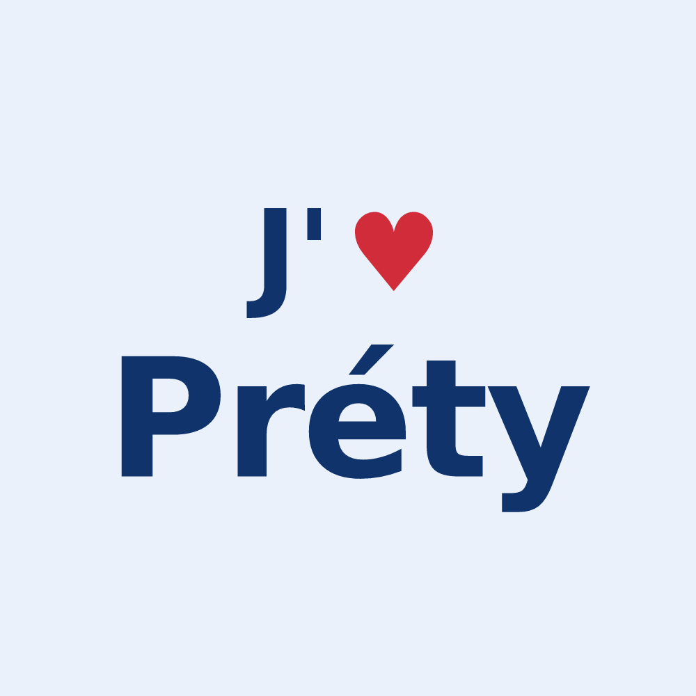 Sticker personnalisé Préty — design J'aime Préty