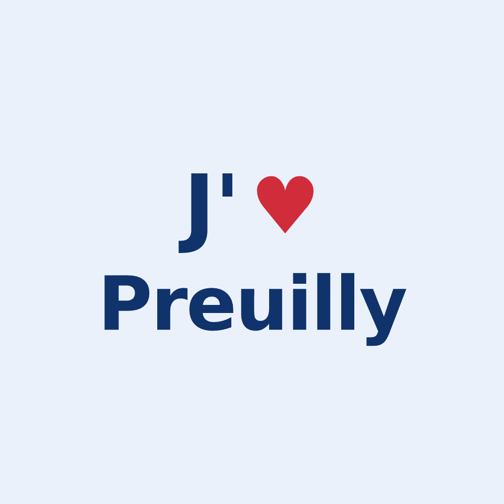 Sticker personnalisé Preuilly — design J'aime Preuilly