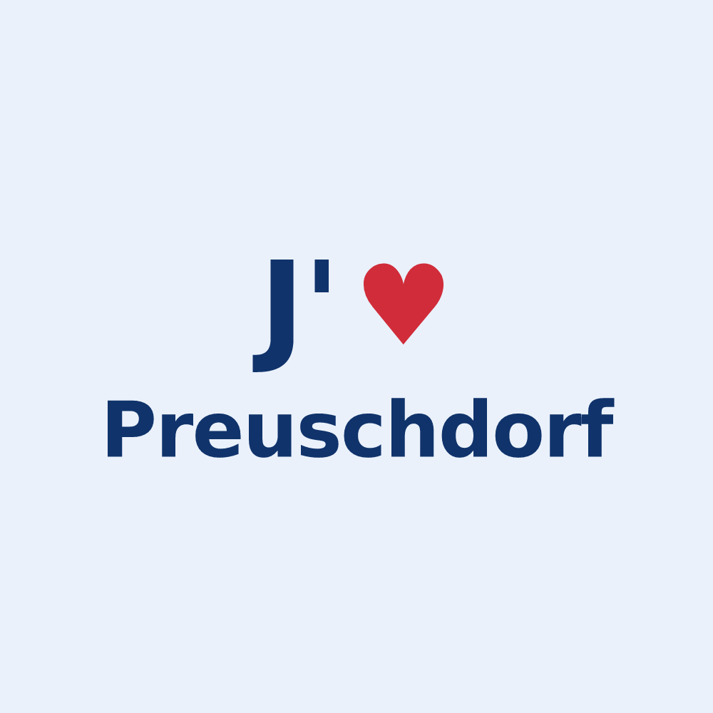 Sticker personnalisé Preuschdorf — design J'aime Preuschdorf