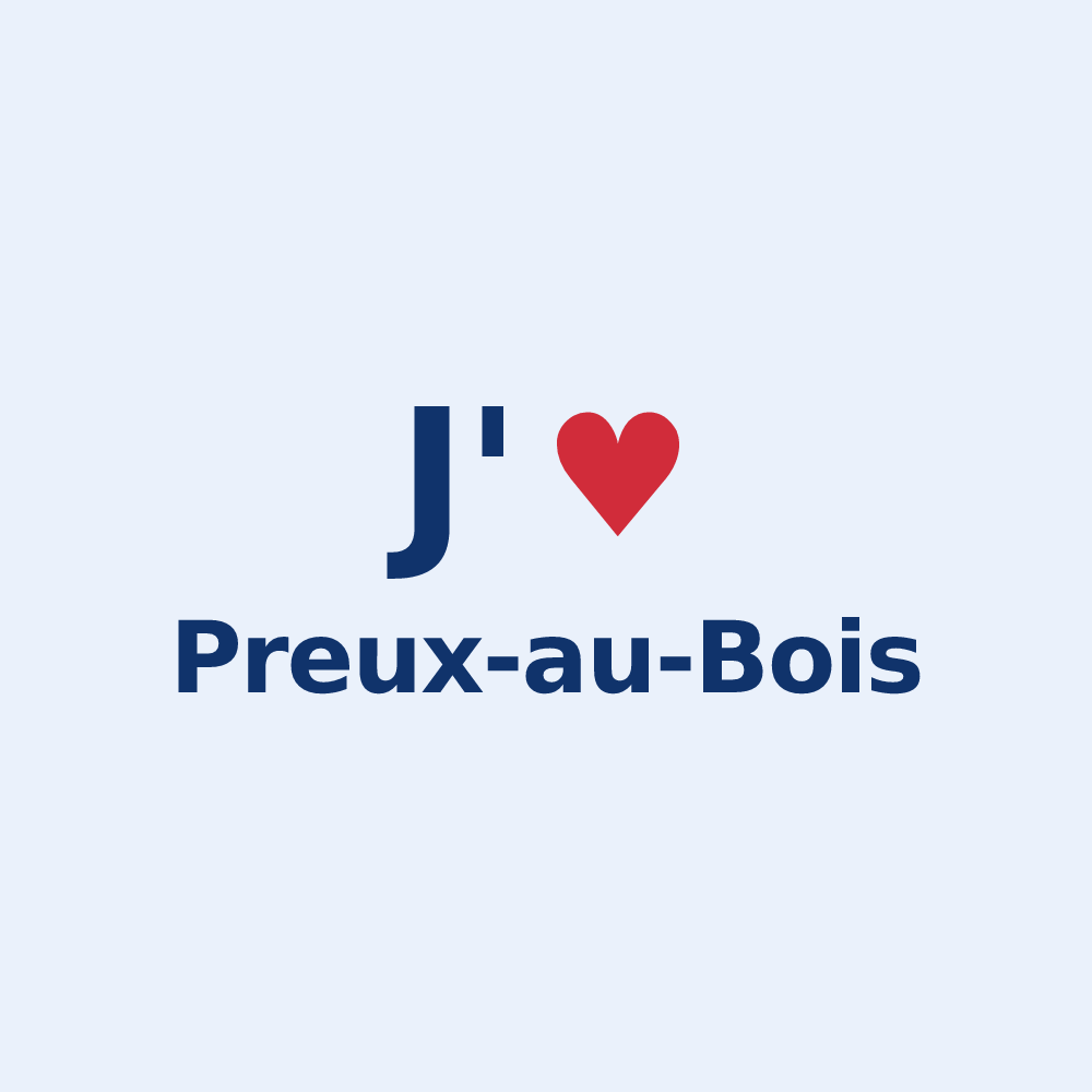 Sticker personnalisé Preux-au-Bois — design J'aime Preux-au-Bois