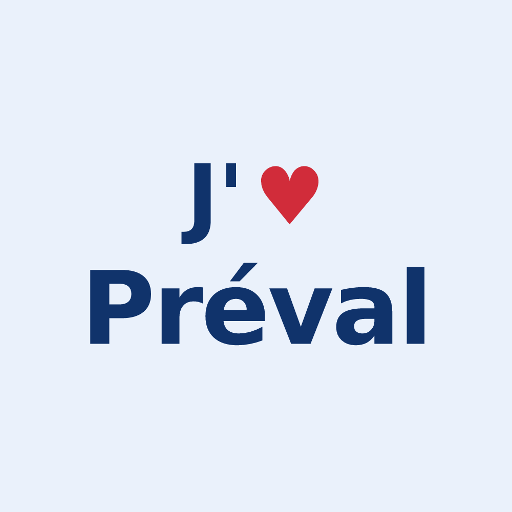 Sticker personnalisé Préval — design J'aime Préval