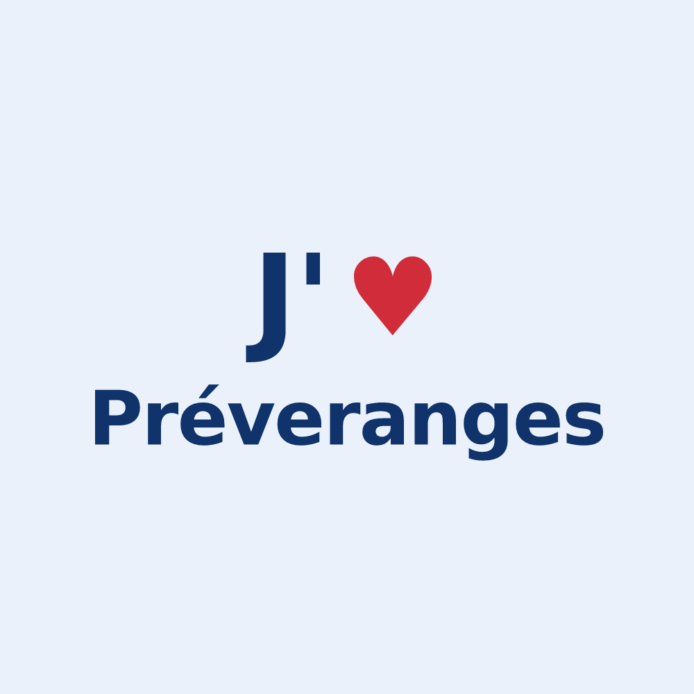Sticker personnalisé Préveranges — design J'aime Préveranges