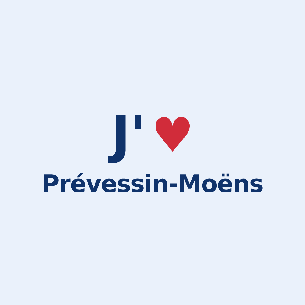 Sticker personnalisé Prévessin-Moëns — design « J'aime Prévessin-Moëns » imprimé sur le sticker
