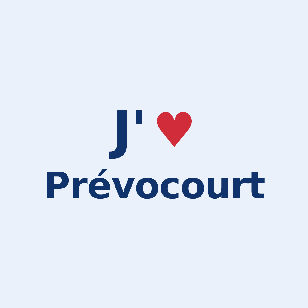 Sticker personnalisé Prévocourt — design J'aime Prévocourt