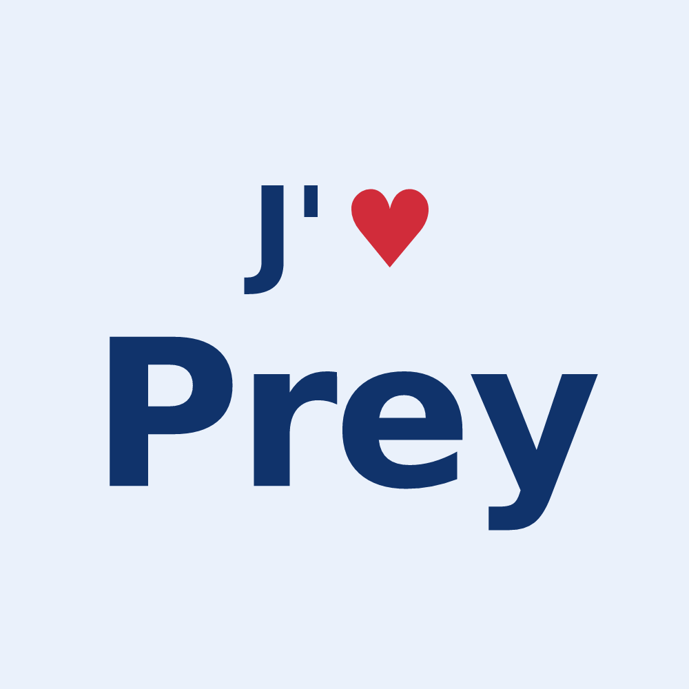 Sticker personnalisé Prey — design J'aime Prey