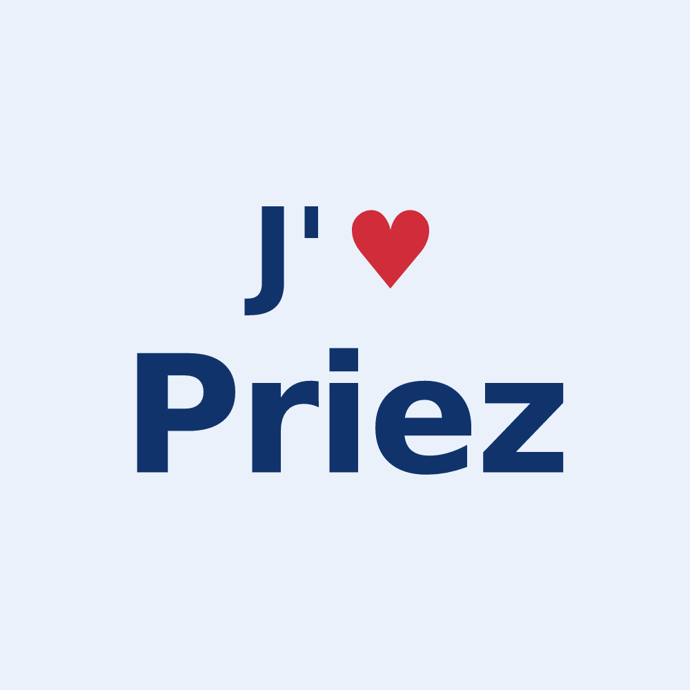 Sticker personnalisé Priez — design J'aime Priez