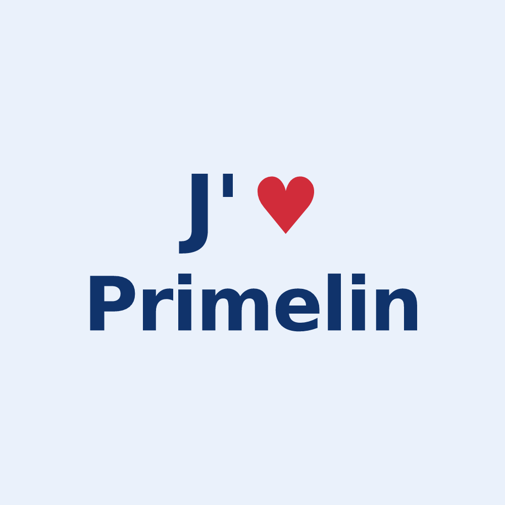 Sticker personnalisé Primelin — design J'aime Primelin