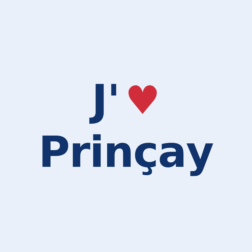 Sticker personnalisé Prinçay — design J'aime Prinçay