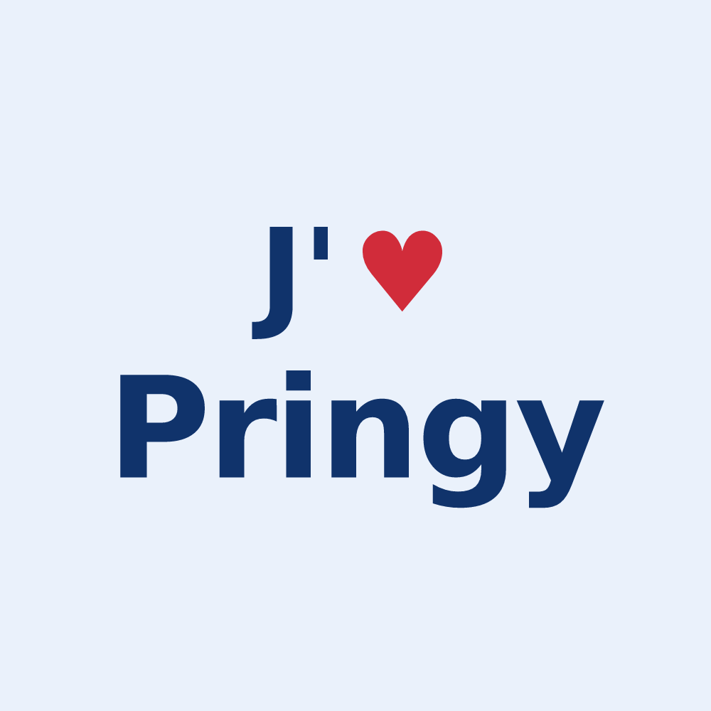 Sticker personnalisé Pringy — design J'aime Pringy