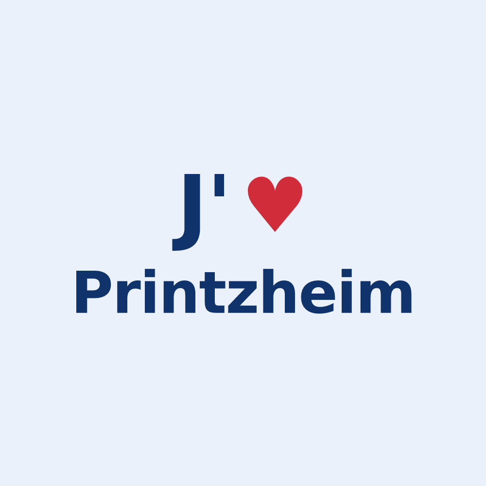 Sticker personnalisé Printzheim — design J'aime Printzheim