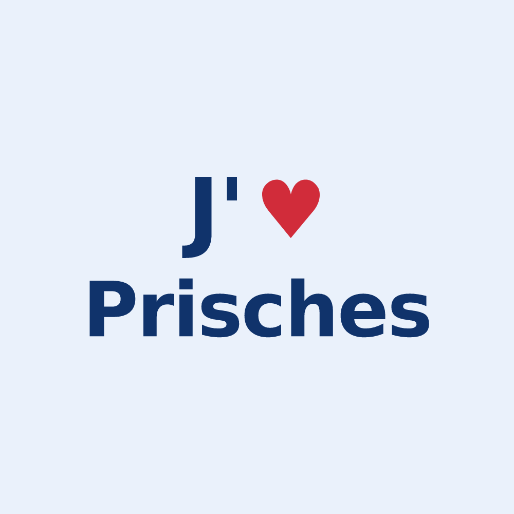 Sticker personnalisé Prisches — design « J'aime Prisches » imprimé sur le sticker