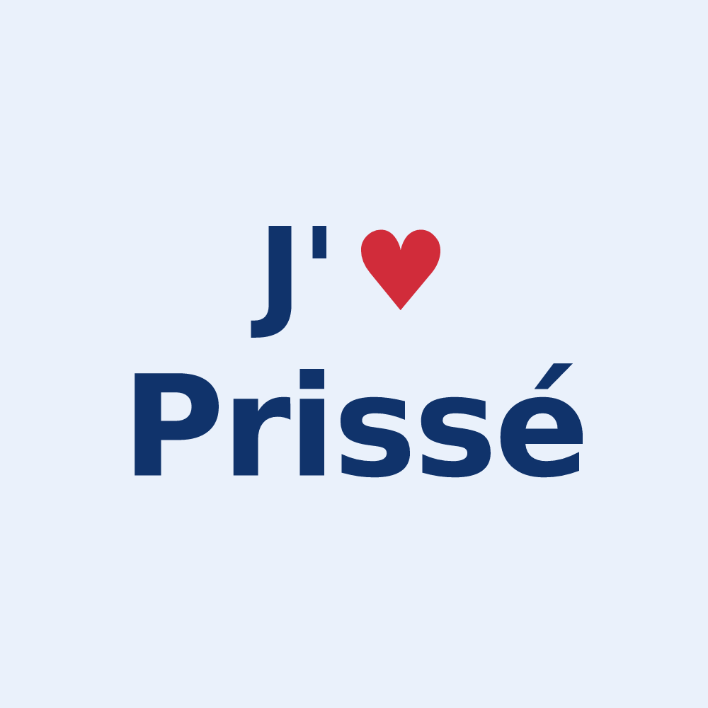 Sticker personnalisé Prissé — design J'aime Prissé