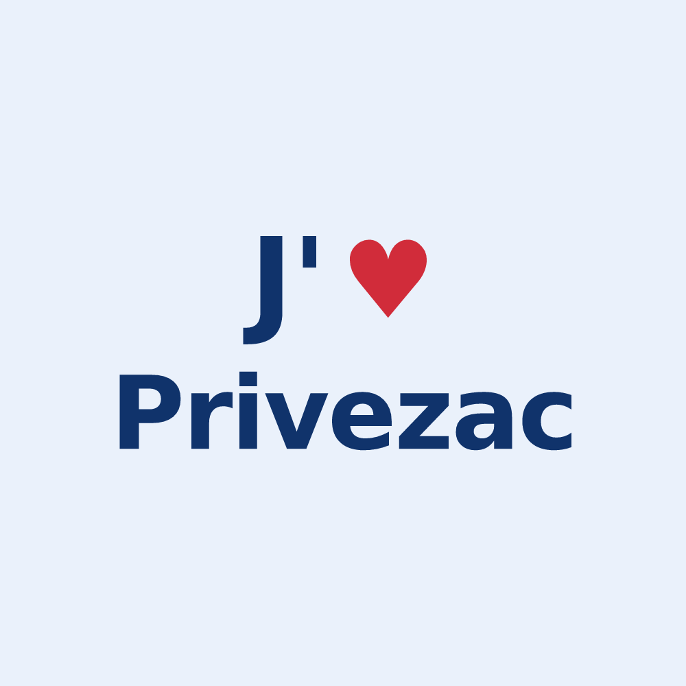 Sticker personnalisé Privezac — design J'aime Privezac