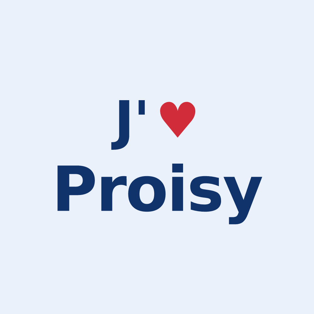 Sticker personnalisé Proisy — design J'aime Proisy