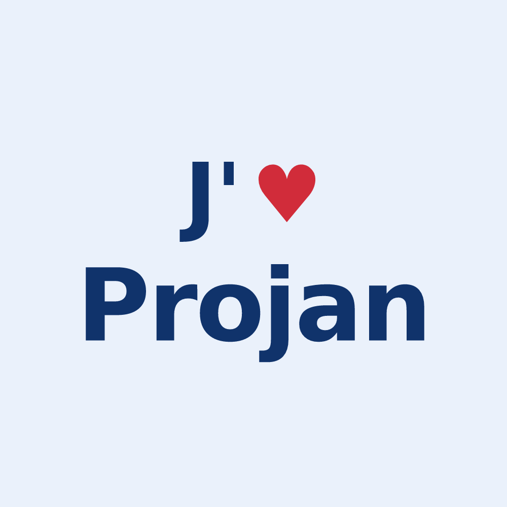 Sticker personnalisé Projan — design J'aime Projan