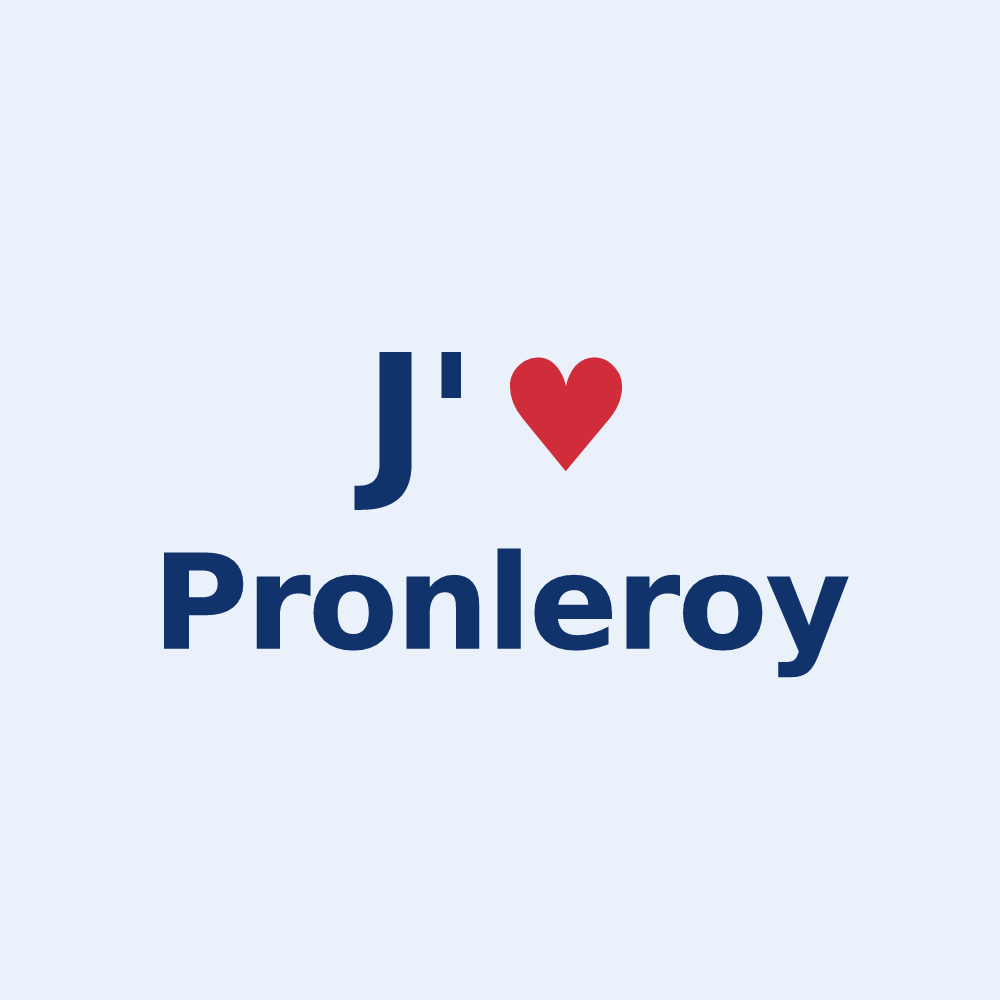 Sticker personnalisé Pronleroy — design J'aime Pronleroy