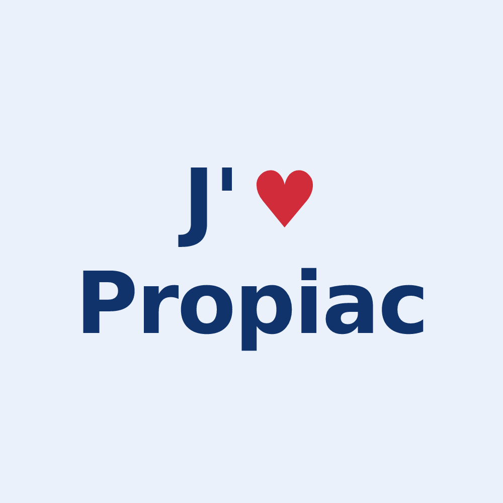 Sticker personnalisé Propiac — design J'aime Propiac
