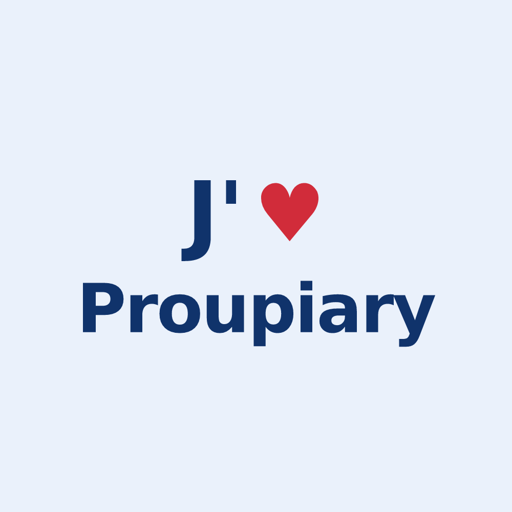Sticker personnalisé Proupiary — design J'aime Proupiary