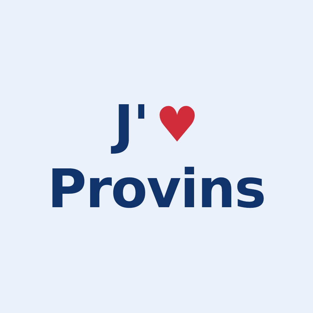 Sticker personnalisé Provins — design « J'aime Provins » imprimé sur le sticker