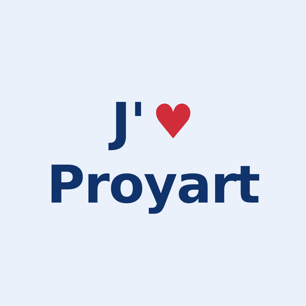 Sticker personnalisé Proyart — design J'aime Proyart