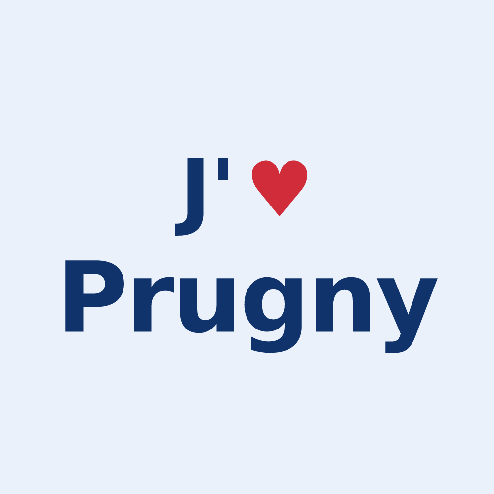 Sticker personnalisé Prugny — design J'aime Prugny