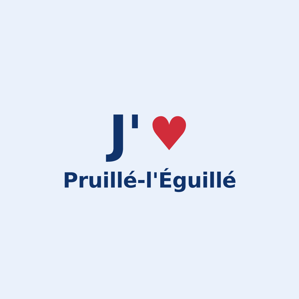 Sticker personnalisé Pruillé-l'Éguillé — design J'aime Pruillé-l'Éguillé