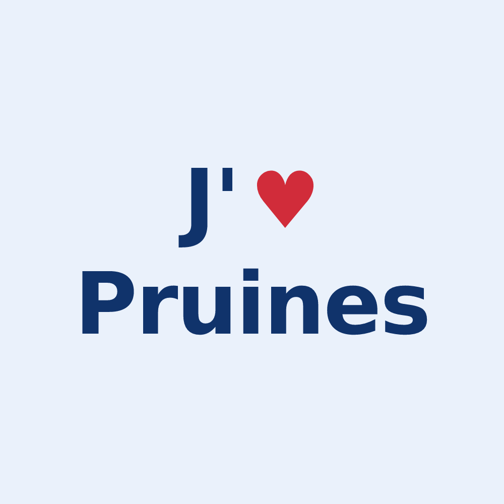 Sticker personnalisé Pruines — design J'aime Pruines
