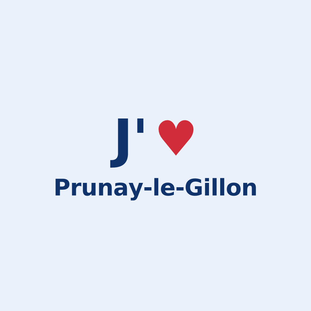 Sticker personnalisé Prunay-le-Gillon — design J'aime Prunay-le-Gillon
