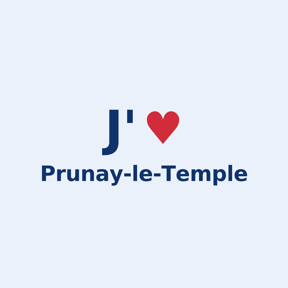 Sticker personnalisé Prunay-le-Temple — design J'aime Prunay-le-Temple