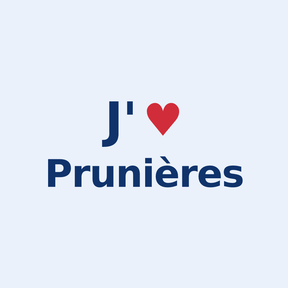 Sticker personnalisé Prunières — design J'aime Prunières