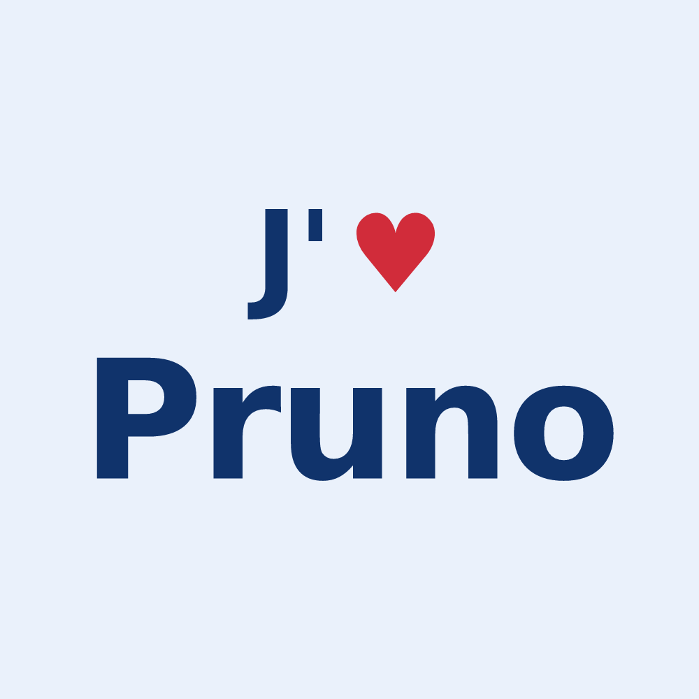 Sticker personnalisé Pruno — design J'aime Pruno