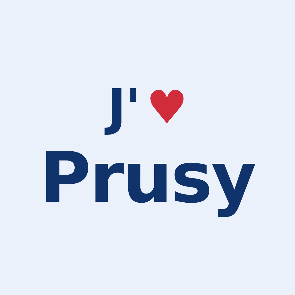 Sticker personnalisé Prusy — design J'aime Prusy