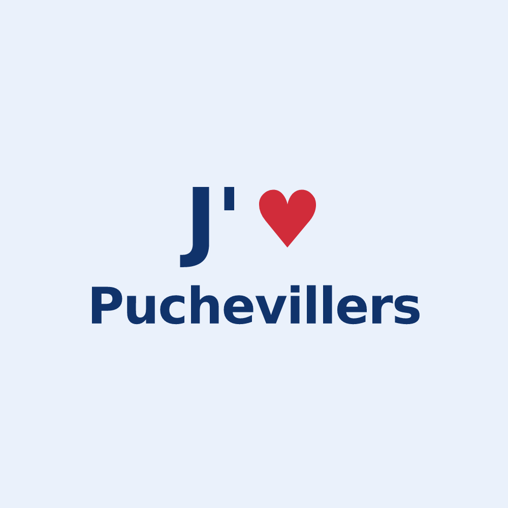 Sticker personnalisé Puchevillers — design J'aime Puchevillers