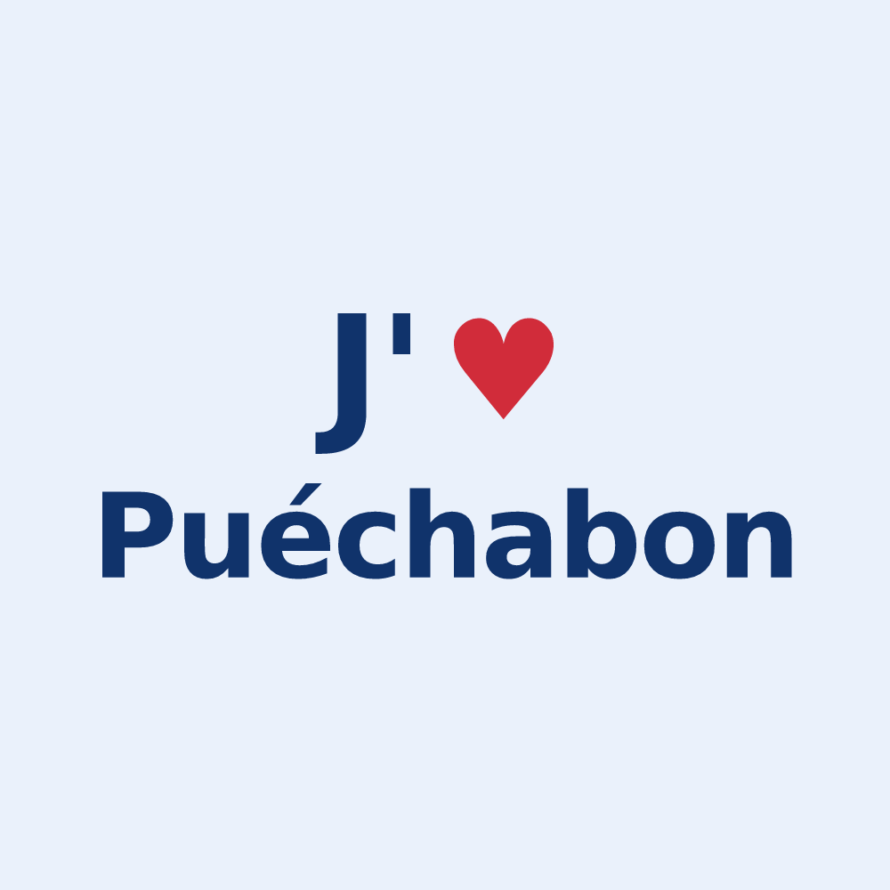 Sticker personnalisé Puéchabon — design J'aime Puéchabon