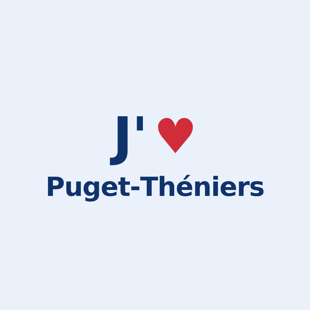 Sticker personnalisé Puget-Théniers — design J'aime Puget-Théniers