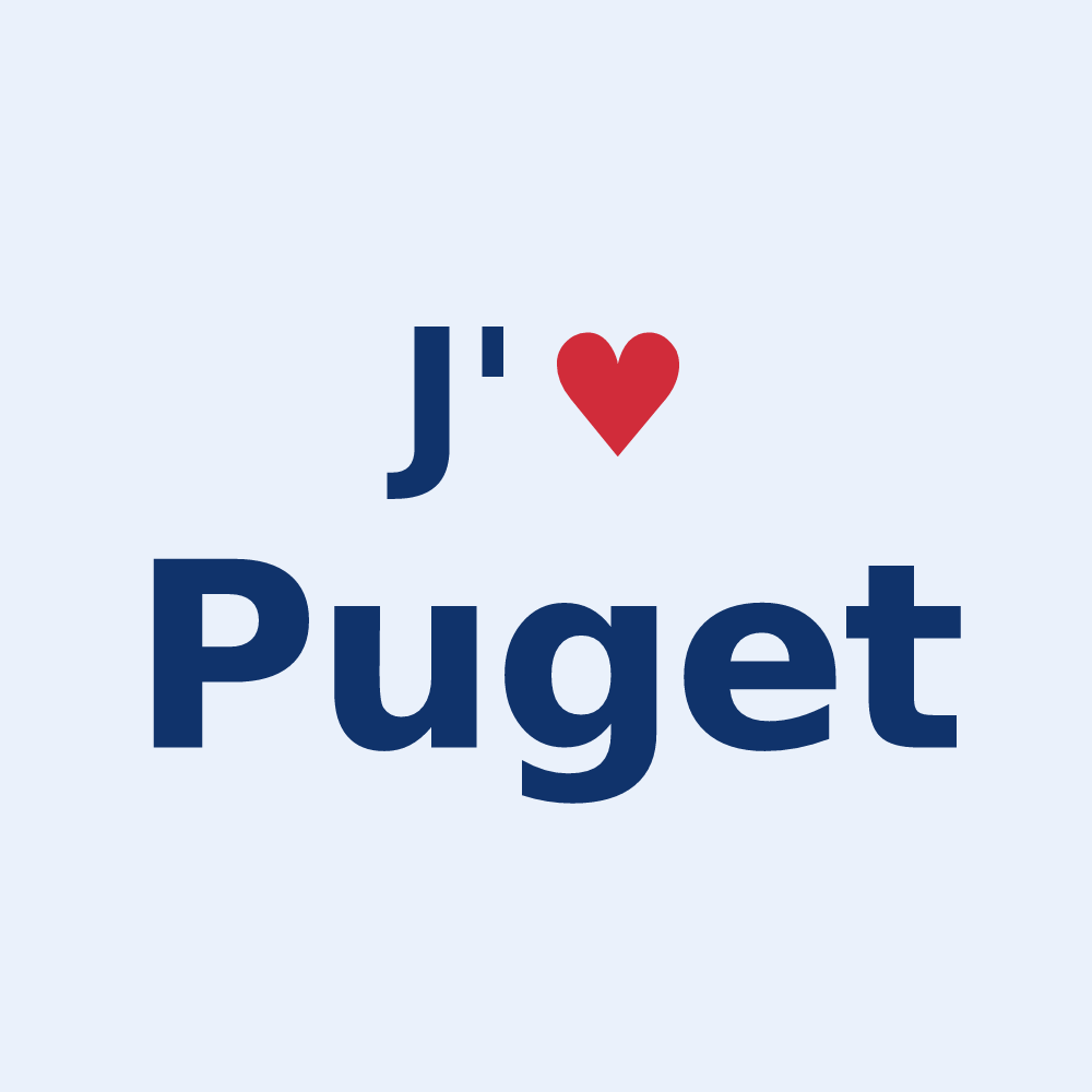 Sticker personnalisé Puget — design J'aime Puget