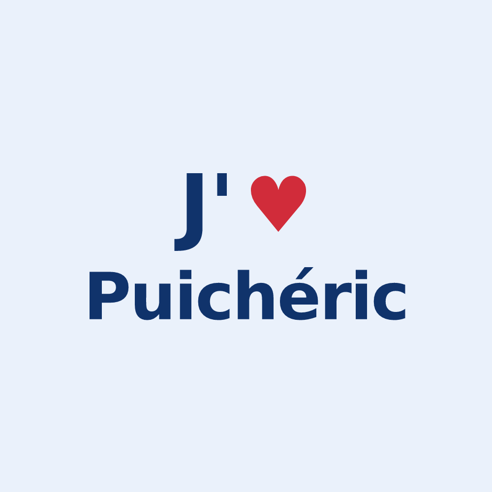 Sticker personnalisé Puichéric — design J'aime Puichéric