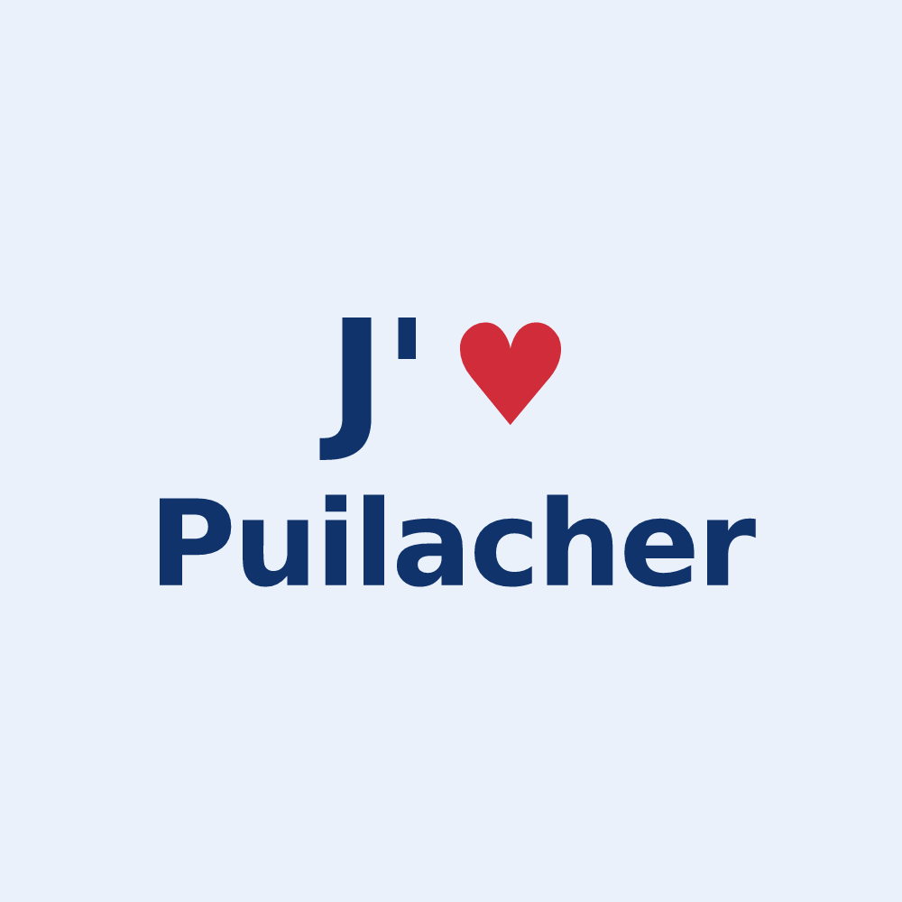 Sticker personnalisé Puilacher — design J'aime Puilacher