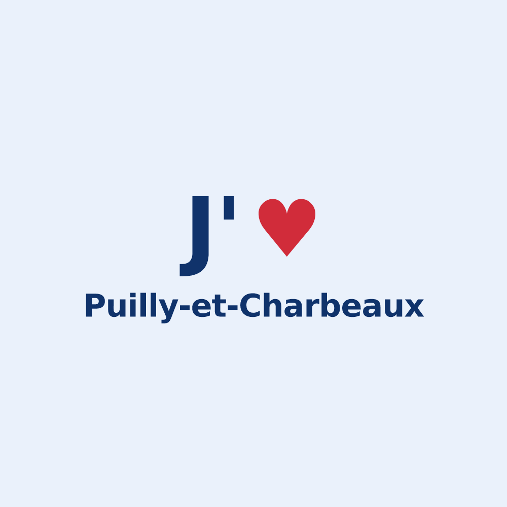 Sticker personnalisé Puilly-et-Charbeaux — design J'aime Puilly-et-Charbeaux