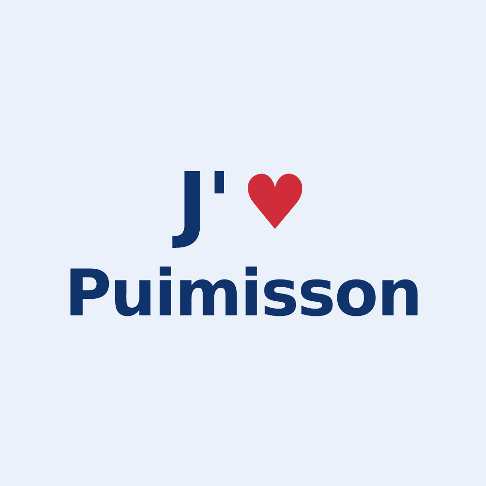 Sticker personnalisé Puimisson — design J'aime Puimisson