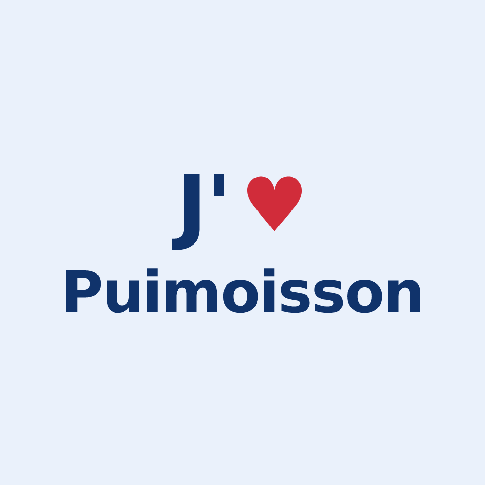 Sticker personnalisé Puimoisson — design J'aime Puimoisson