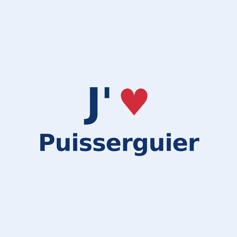 Sticker personnalisé Puisserguier — design J'aime Puisserguier