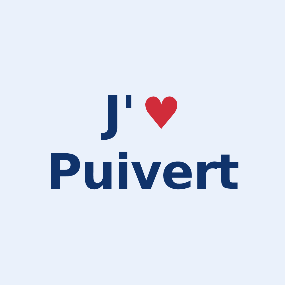 Sticker personnalisé Puivert — design J'aime Puivert