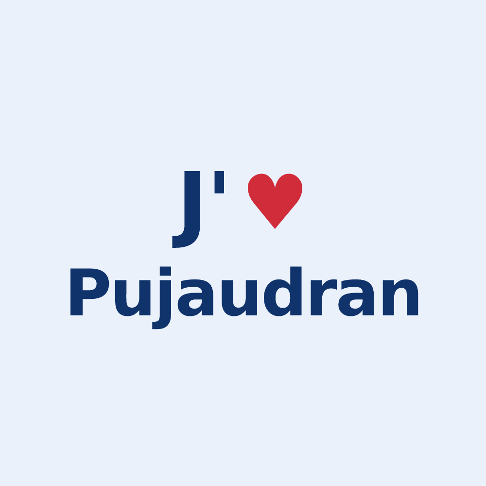 Sticker personnalisé Pujaudran — design J'aime Pujaudran